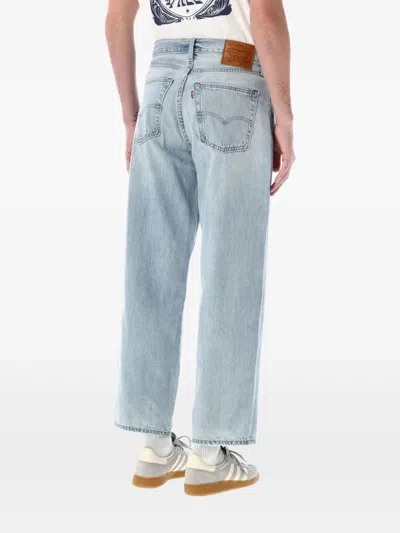 Levi's Tory Burch Rose Pink Leather Flat Shoes In Blue