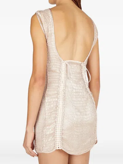 Isa Boulder Bodyweb Mini Dress In Neutral