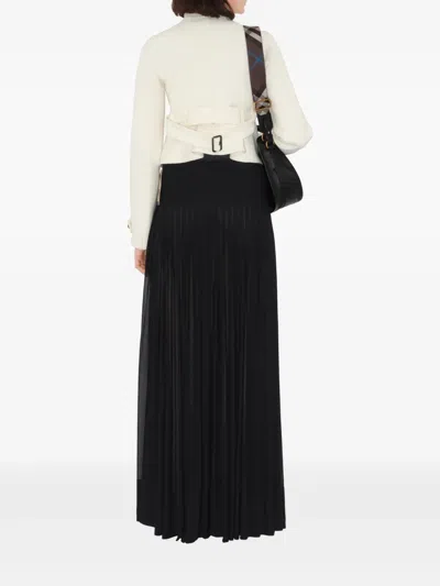 Burberry Stretch Cotton Blend Tailored Jacket In White