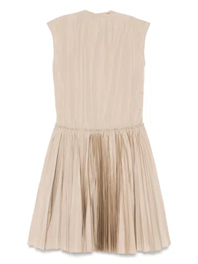 Sofie D'hoore Dimanate Dress With Plisse Skirt In Brown