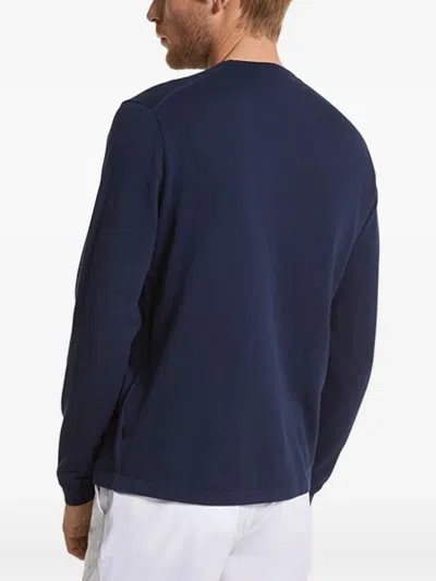 Michael Kors Round Neck Plain Sweater In Blue