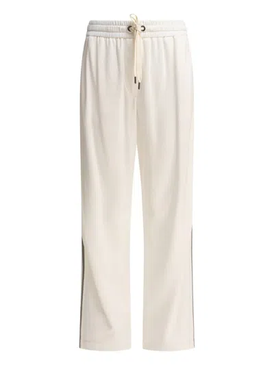 Brunello Cucinelli Tailored Trousers With Side Stripe Detail In White