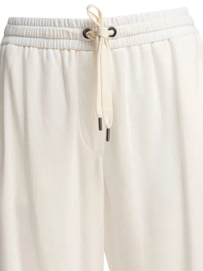Brunello Cucinelli Tailored Trousers With Side Stripe Detail In White