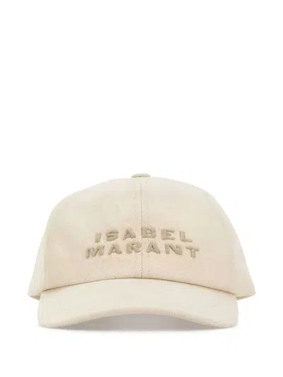 Isabel Marant Cotton Tyron Baseball Cap With Curved Brim In Neutrals