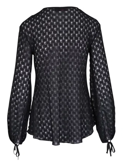 Missoni Patterned-jacquard Blouse In Black