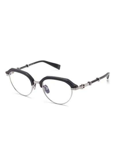Balmain Oval-frame Glasses In Black