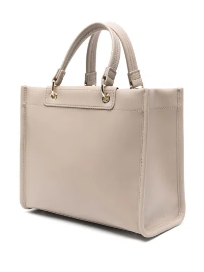 Longchamp Grey Handbag With Embossed Logo On The Front And Adjustable And Removable Shoulder Strap In Clay