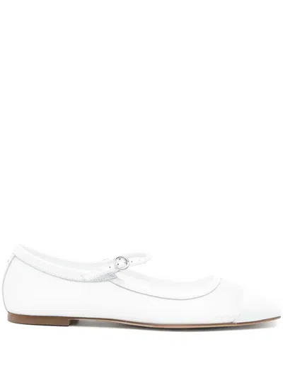 Aeyde Uma Nappa Leather Ballet Flats In White