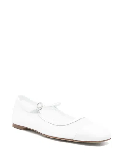 Aeyde Uma Nappa Leather Ballet Flats In White