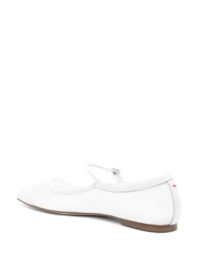 Aeyde Uma Nappa Leather Ballet Flats In White