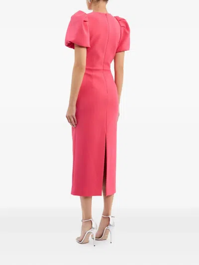Rebecca Vallance Red 'posey' Midi Dress With Bows