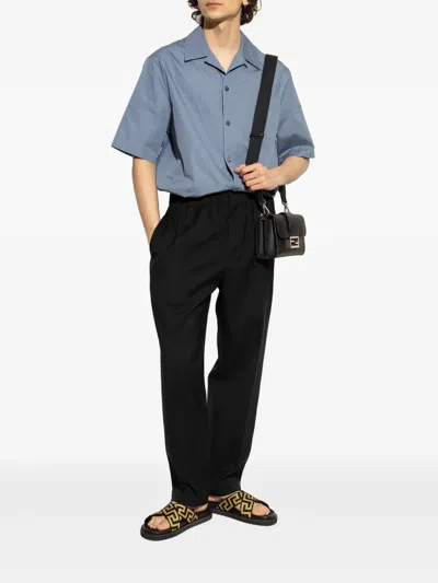 Versace Greca-motif Crossover-strap Sandals In Black