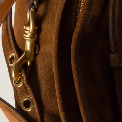 Miu Miu Womens Rovere Aventure Suede Top Handle Bag In Brown
