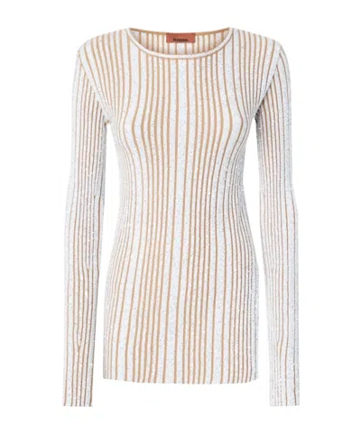 Missoni Sequin-embellished Ribbed Minidress In White