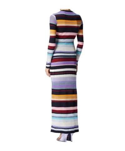 Missoni Wool Blend Long Sleeve Knit Maxi Dress In Multicolor