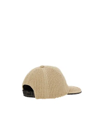 Fendi Baseball Cap In Beige