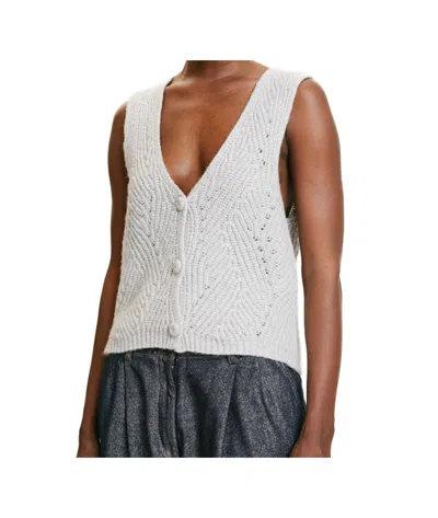 Momoní Button Cardigan In White