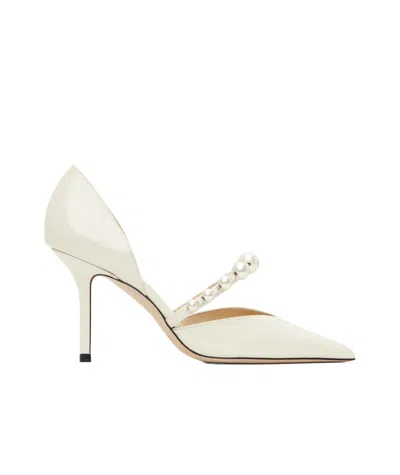 Jimmy Choo Aurelie 65 Decollete In Paint With Pearls In White