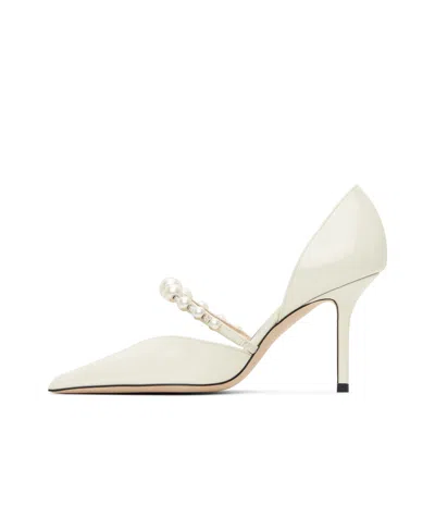 Jimmy Choo Aurelie 65 Decollete In Paint With Pearls In White
