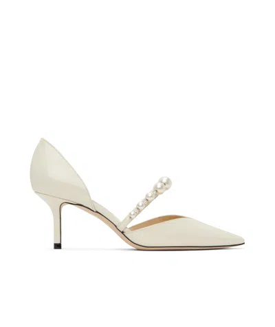 Jimmy Choo Aurelie 65 Decollete In Paint With Pearls In White