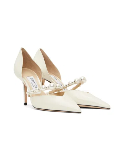 Jimmy Choo Aurelie 65 Decollete In Paint With Pearls In White