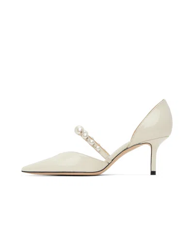 Jimmy Choo Aurelie 65 Decollete In Paint With Pearls In White