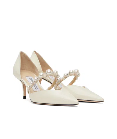 Jimmy Choo Aurelie 65 Decollete In Paint With Pearls In White