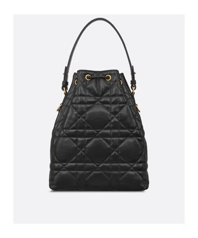 Dior Small  Caro Bucket Bag In Black