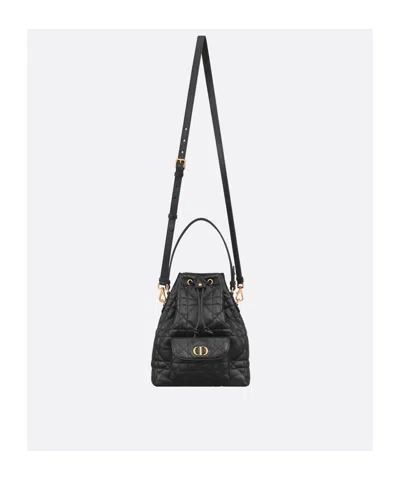 Dior Small  Caro Bucket Bag In Black