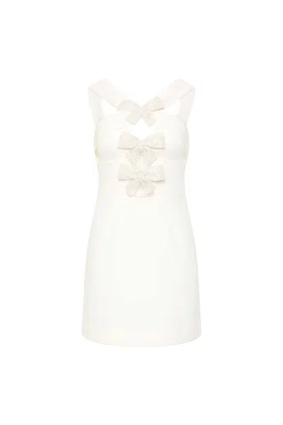 Rebecca Vallance Bonded Crepe Hermione Mini Dress In White