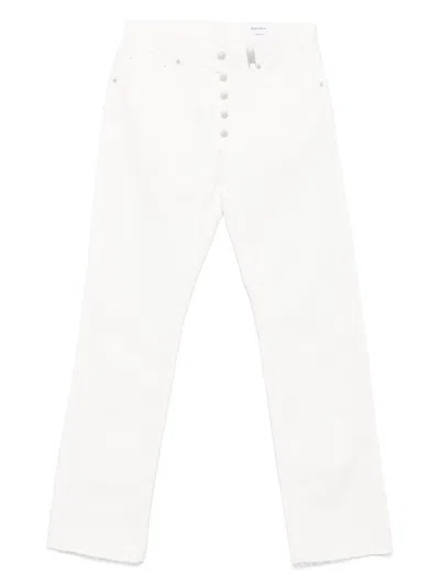 Alexander Mcqueen High Waist 5 Pockets Belt Loops Trousers In White