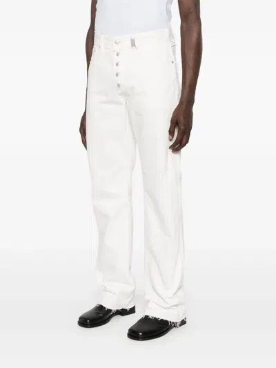 Alexander Mcqueen High Waist 5 Pockets Belt Loops Trousers In White