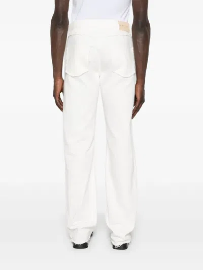 Alexander Mcqueen High Waist 5 Pockets Belt Loops Trousers In White