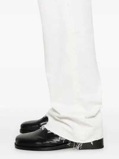 Alexander Mcqueen High Waist 5 Pockets Belt Loops Trousers In White