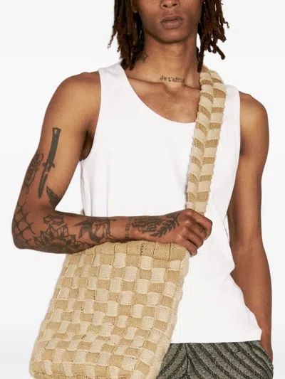 Isa Boulder Accountant Shoulder Bag In Neutrals