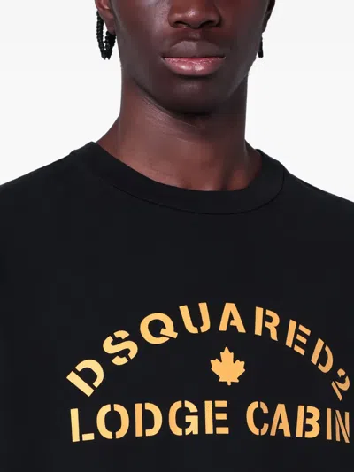 Dsquared2 Logo Graphic Crew Neck Relaxed Fit T-shirt In Black