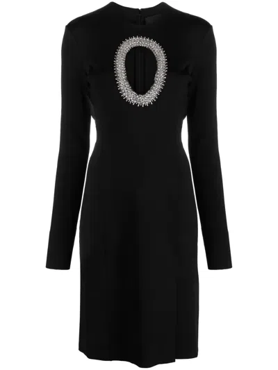 Givenchy Evening Dress In Knit With Pearls And Crystals In Black