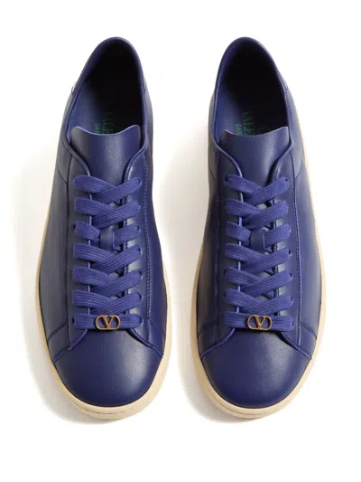 Valentino Garavani Royco Leather Sneakers With Rubber Sole In Multi