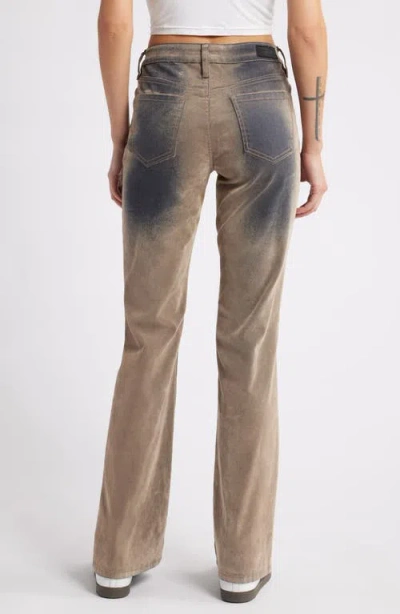 Ptcl Flocked Bootcut Jeans In Brown