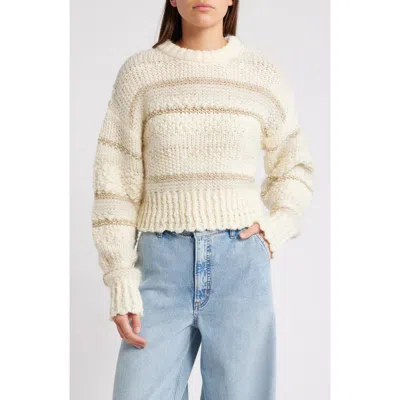 Frame Textured Stripe Sweater In Cream Multi In Cream Multi