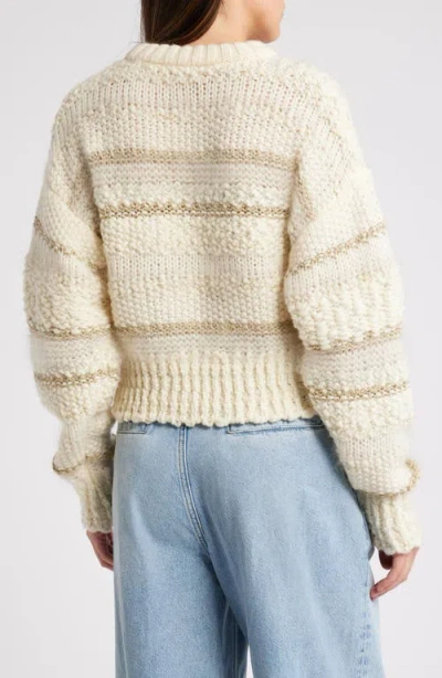 Frame Textured Stripe Sweater In Cream Multi In Cream Multi