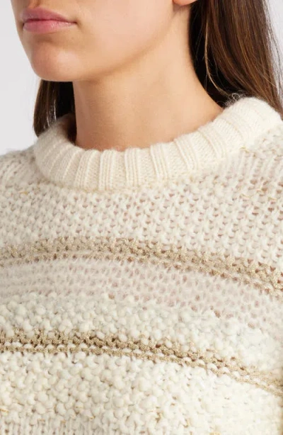 Frame Textured Stripe Sweater In Cream Multi In Cream Multi