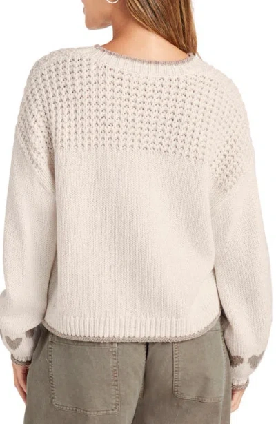 Splendid Charity Hearts Sweater In Oat Heather In Oat Heather