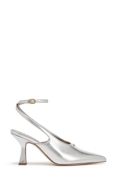 Circus Ny By Sam Edelman Tara Slingback Ankle Wrap Heels In Soft Silver