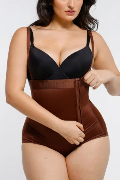Shapellx Butt-lifting High Waist Panty In Chocolate