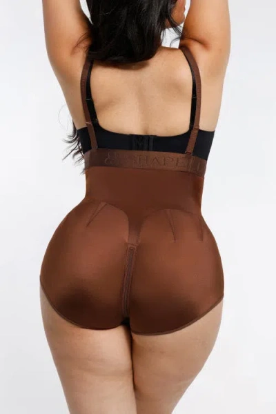Shapellx Butt-lifting High Waist Panty In Chocolate