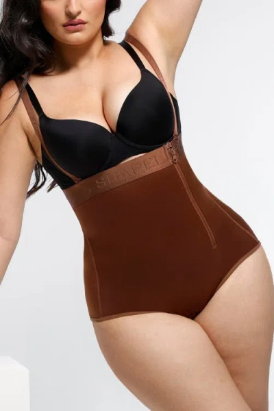Shapellx Butt-lifting High Waist Panty In Chocolate