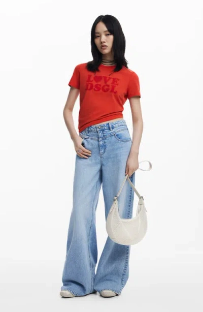 Desigual Fishnet Mesh Shoulder Bag In Light Beige