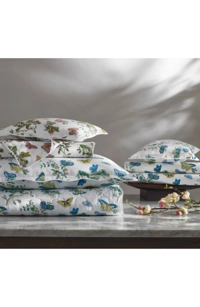 Matouk Baudin Butterfly 500 Thread Count Percale Cotton Flat Sheet In Prussian Blue