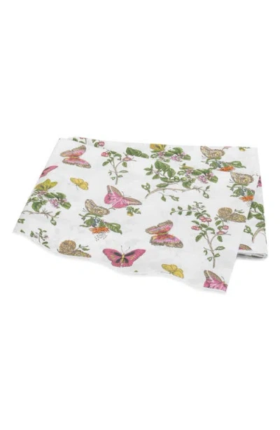 Matouk Baudin Butterfly 500 Thread Count Cotton Percale Fitted Sheet In Baudin Butterfly Pink